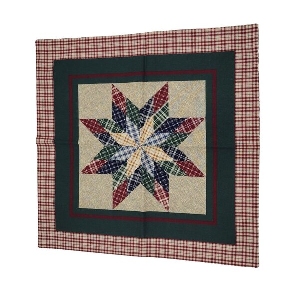 Four Reversible Star Napkins Red, Green, Brown and Blue Patchwork Cotton, Cherri - Picture 6 of 10